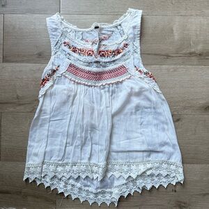 Free People Cottagecore Boho Cowgirl embroidered  top shirt blouse M